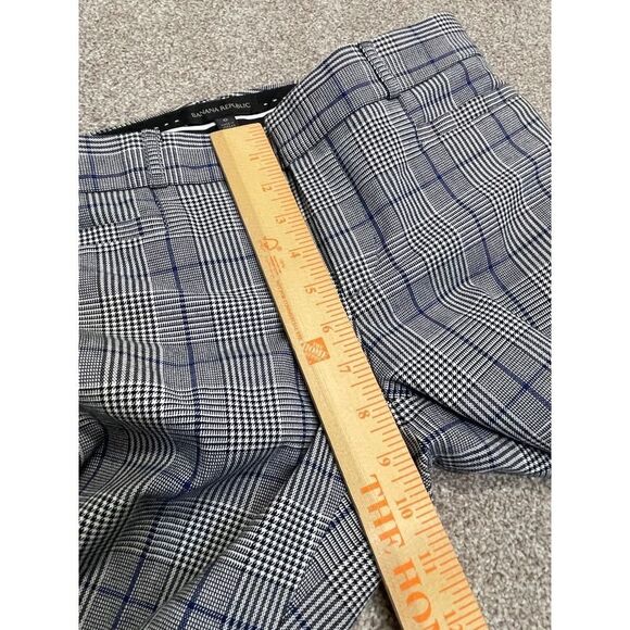 Banana Republic womens sz Sloan Size 0 Gray Prince Of Wales Check Cotton - Picture 6 of 12